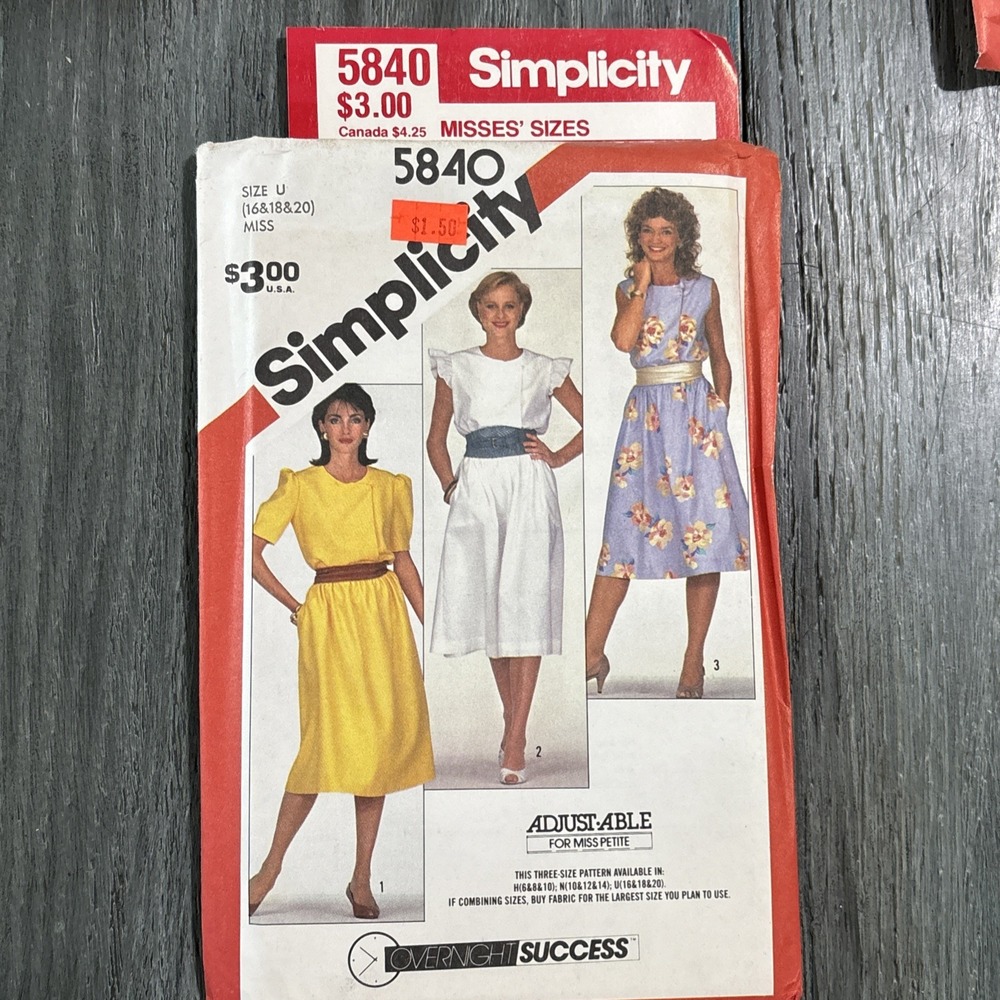 VTG Simplicity Sewing Pattern Lot of 18 Misses Dress 80s NOS Brand New SZ 8-24 - Picture 5 of 14